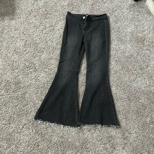 Black, flared jeans